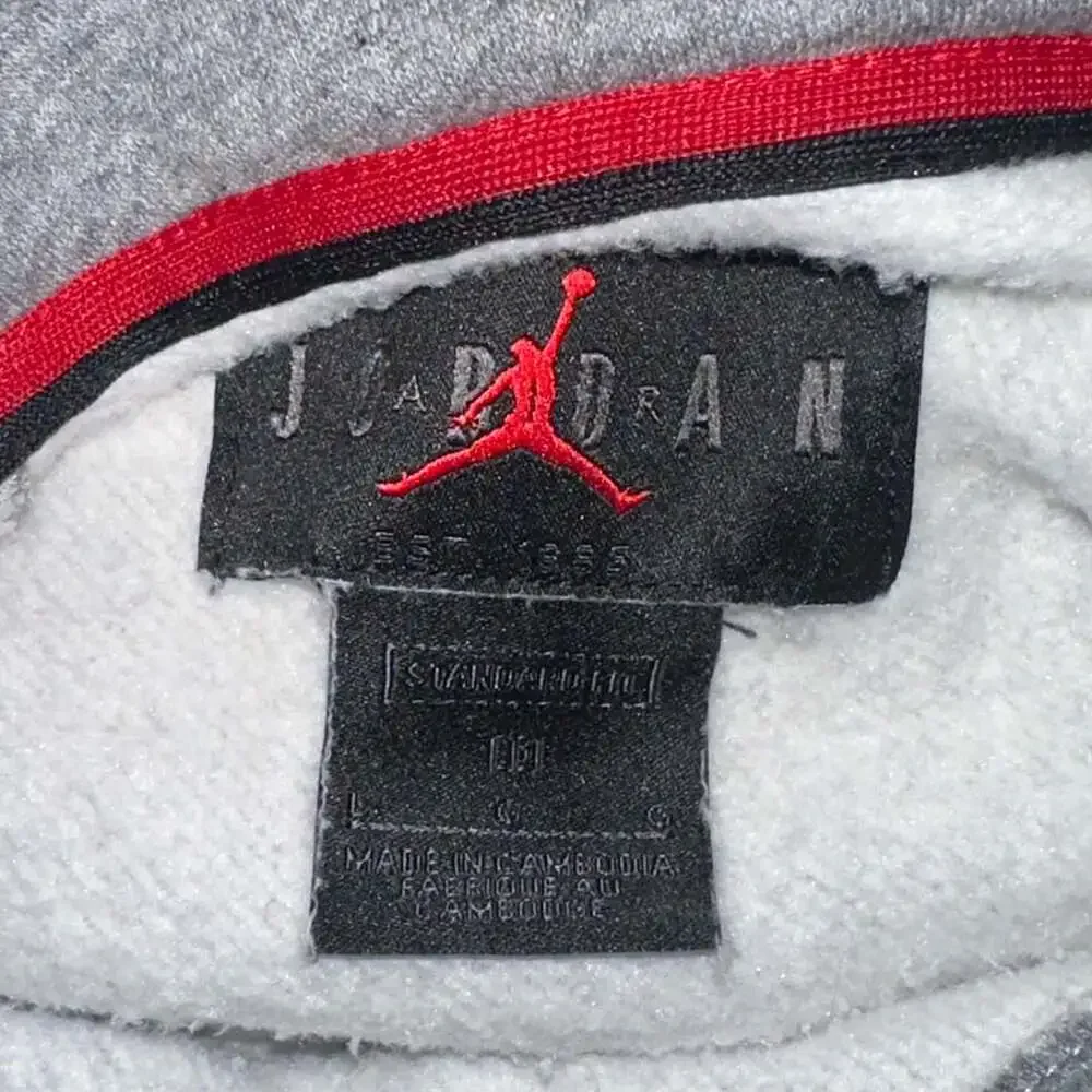 Jordan Hoodie Size L Gray Jumpman Logo Fleece